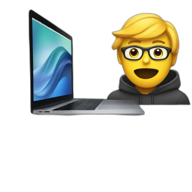 programmer codes on macbook emoji