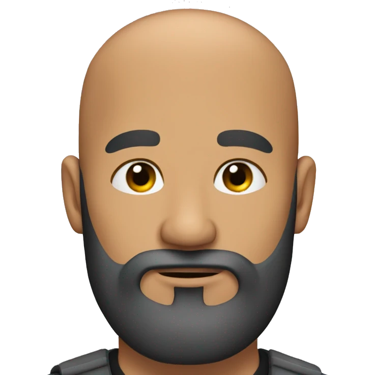 Shaved head long thick beard  emoji
