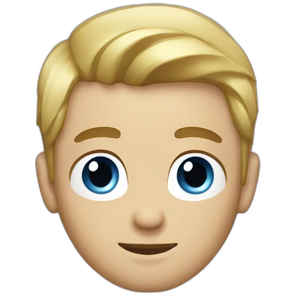 21 year guy with short blonde straight hair and short beard; blue eyes emoji