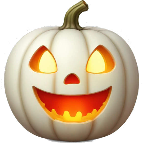 White pumpkin with red glow emoji