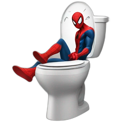 Spiderman aux toilettes  emoji