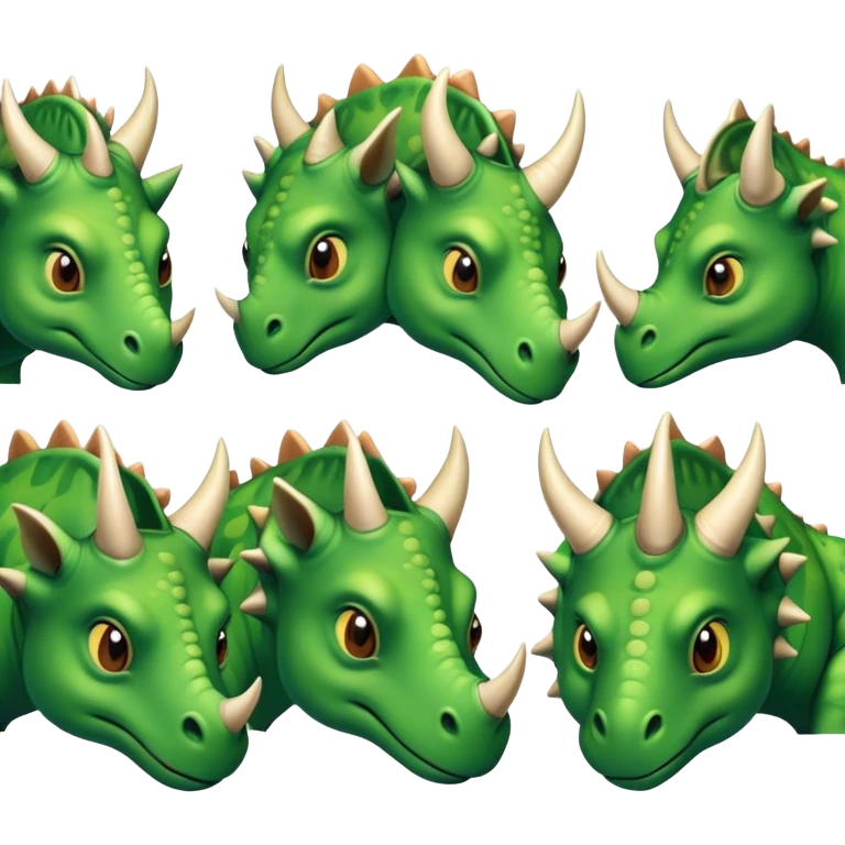 faces of different office green triceratops emoji