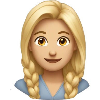 Блондинка за ноутбуком emoji