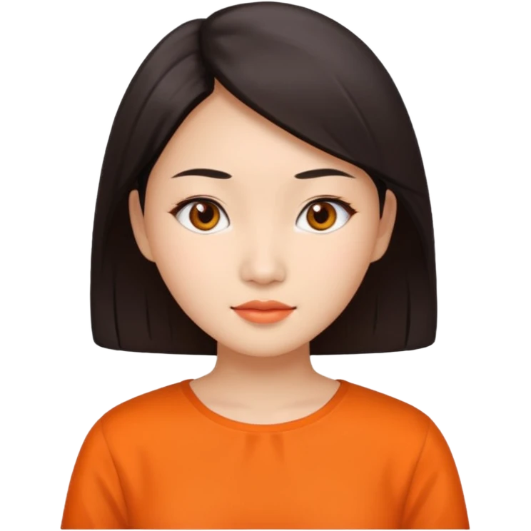 Asian woman with orange blouse emoji