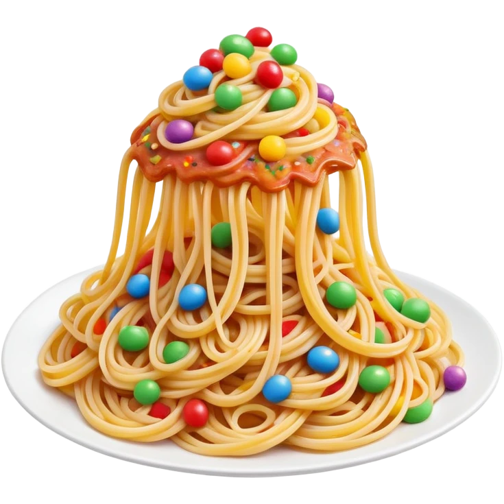 spaghetti with rainbow sprinkles emoji