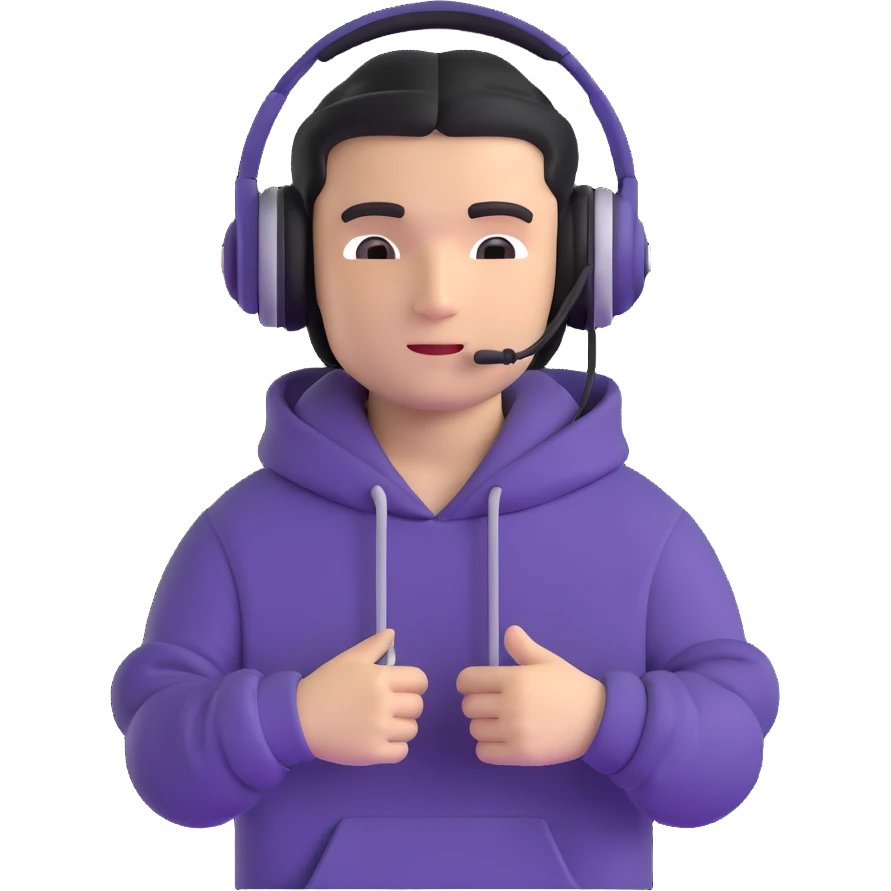 Russian rave DJ with hoodie and headphones emoji