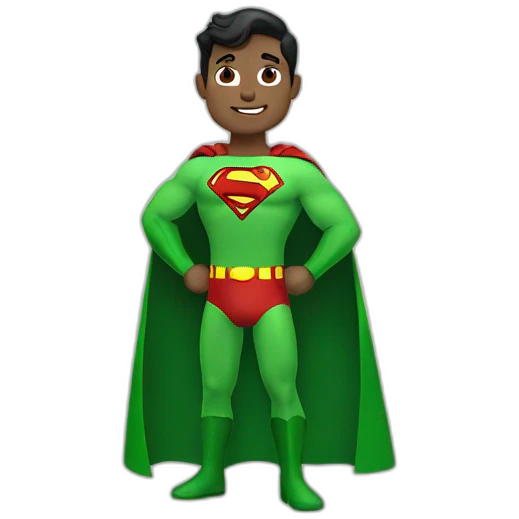 green color superman emoji