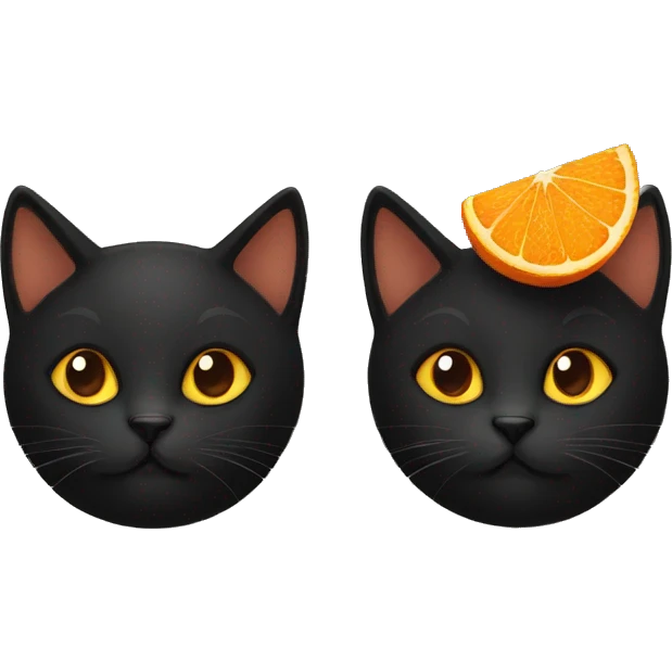 Black cat and orange Cat  emoji