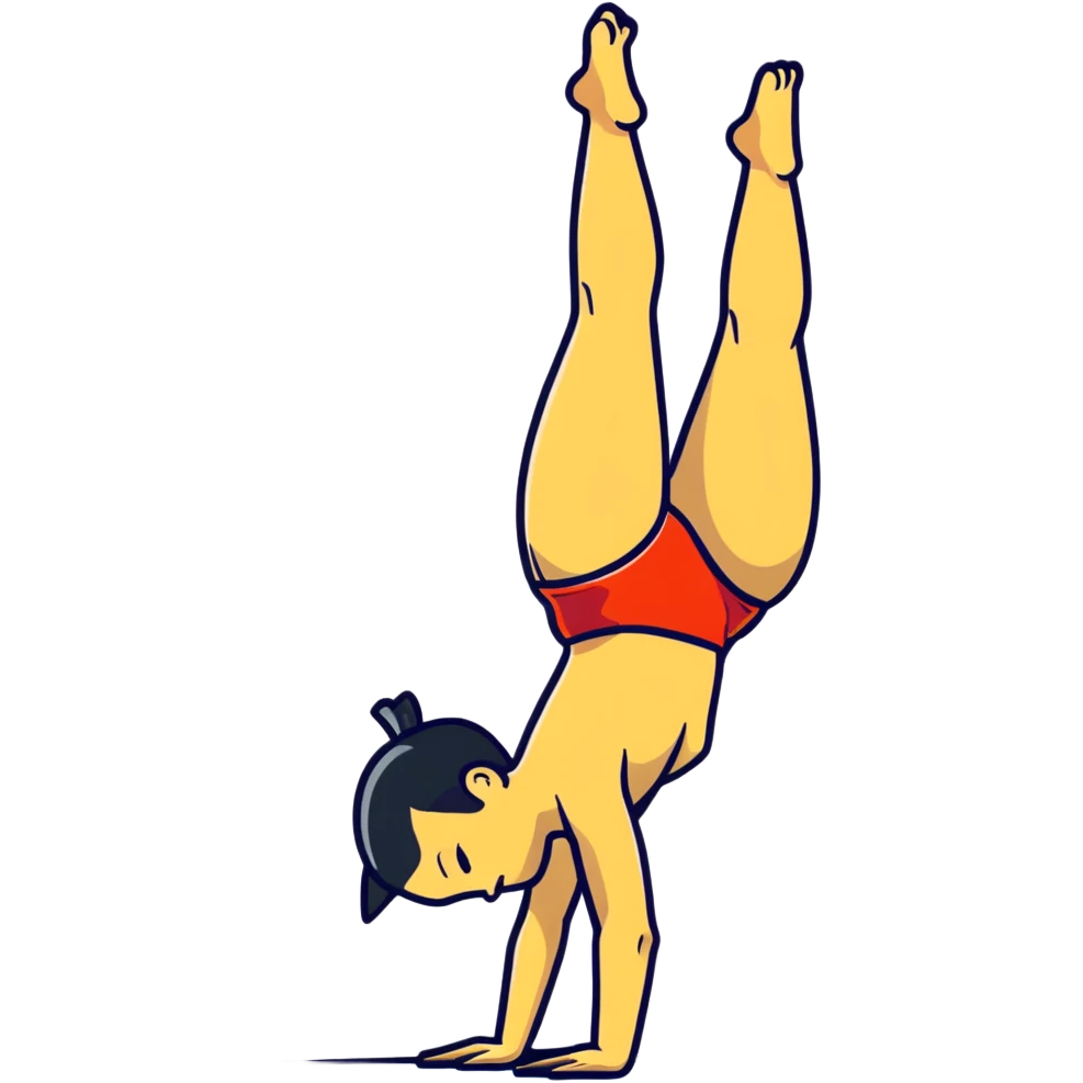 acrobat doing handstand on one hand emoji