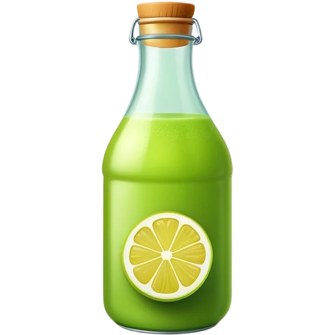 Bottle green lemon juice emoji