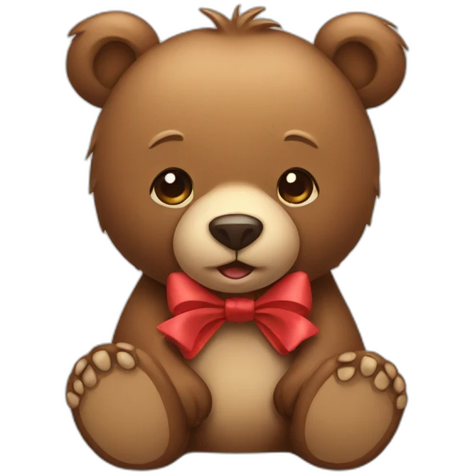 Bear with bow emoji
