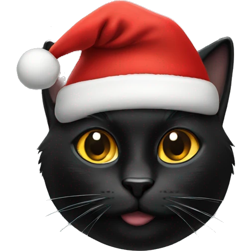 Black cat with Santa hat emoji