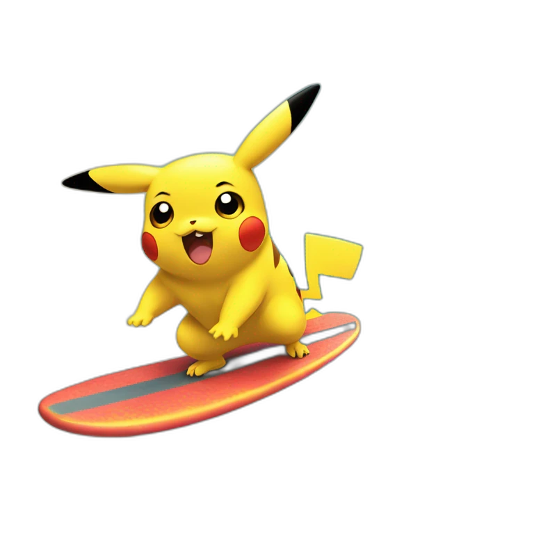 Pikachu surfeando emoji