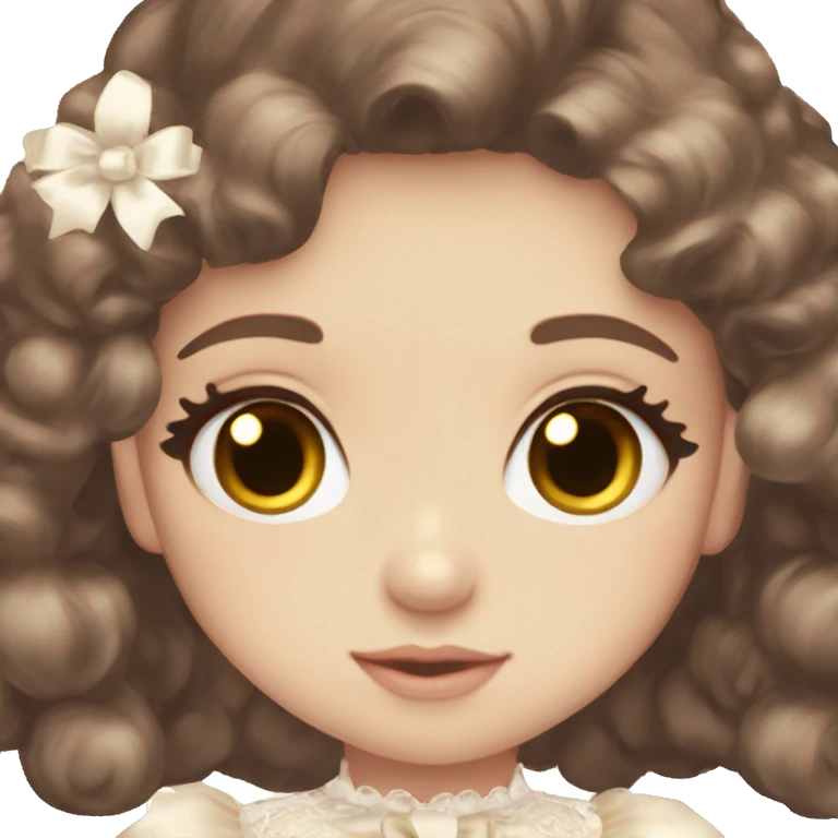 Angelic pretty delicate brunette girl brown eyes emoji