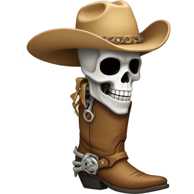  skeleton with a cowboy hat and cowboy boots  emoji