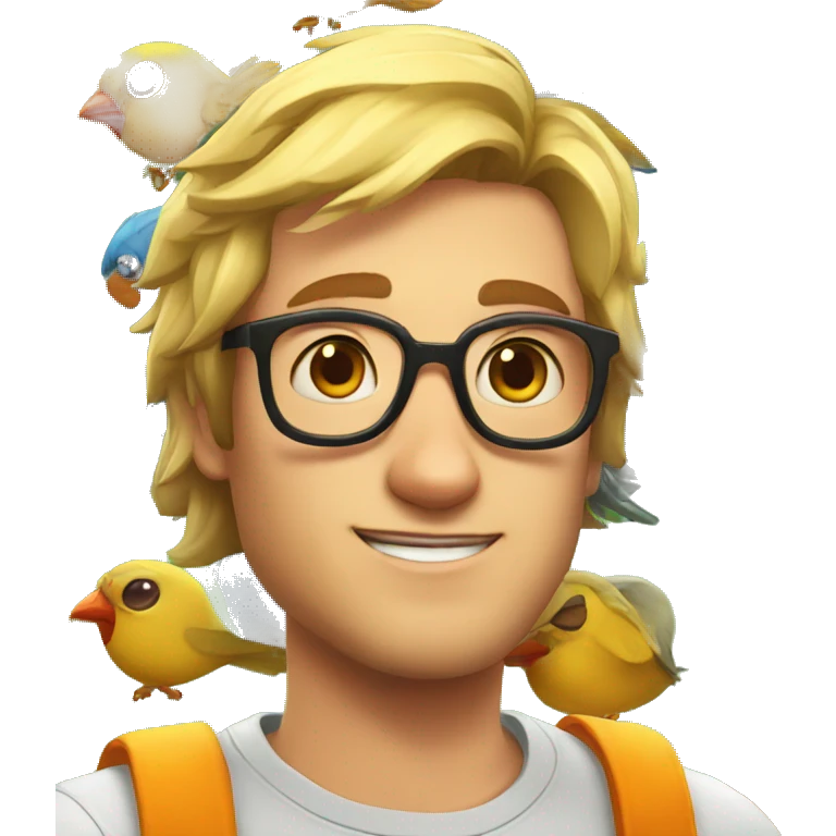 Subway surfer game guy with a birds head emoji