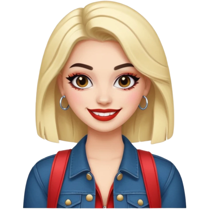 Boujy baddie best friends, fair skin, trendy heavy makeup emoji