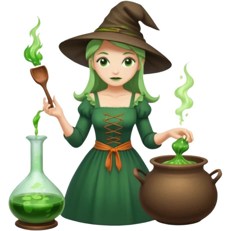 green witch cooking potion emoji