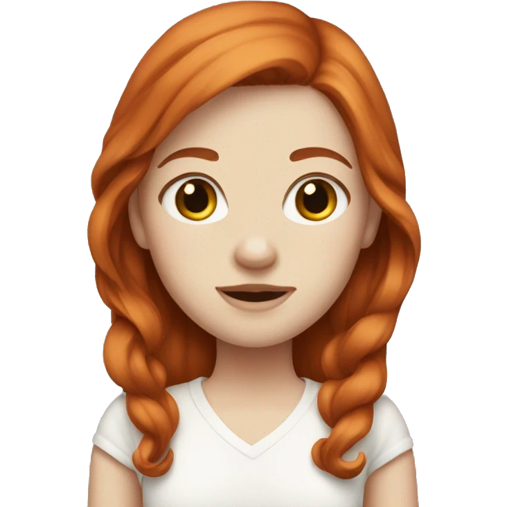Pale girl with auburn hair emoji