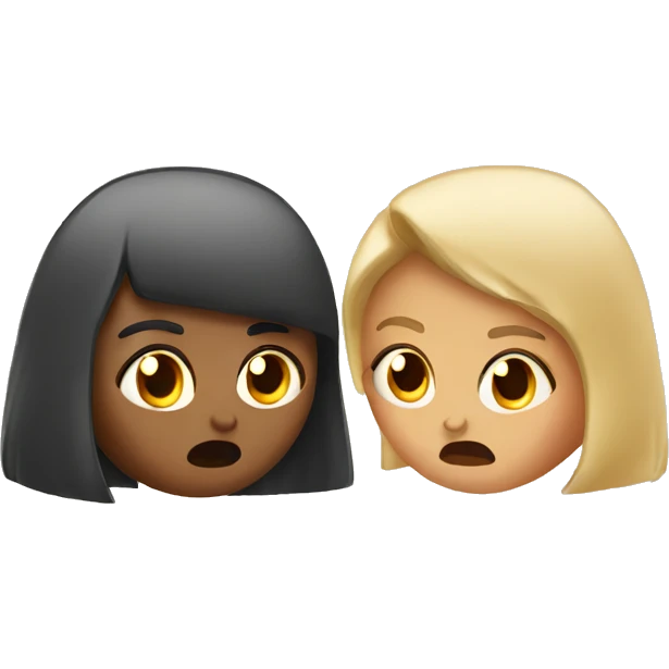 two girls arguing online emoji