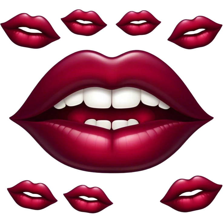 Burgundy vampire lips emoji