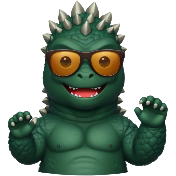Godzilla wearing sunglasses emoji