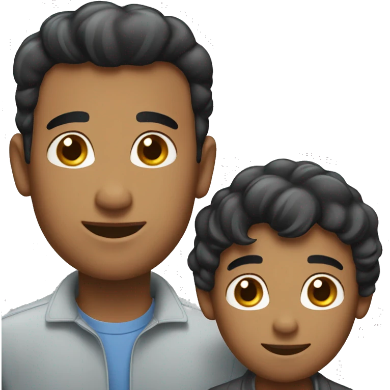 A gay couple one younger black hair one older. emoji