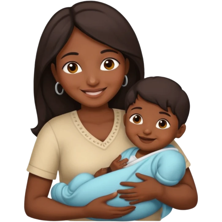 indian mum with infant emoji