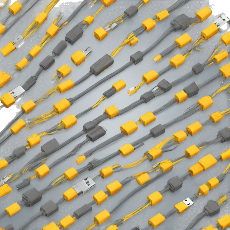 A lot of Unorganized usb cables emoji