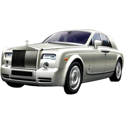 Rolls-Royce Phantom (2022) – cinematic-realistic Rolls-Royce Phantom, its polished silver frame glistening under the sun as it glides down a winding, tree-lined road. The iconic Spirit of Ecstasy hood ornament stands proudly, the V12 engine hums silently as the car cuts through the serene countryside, embodying elegance and power. emoji