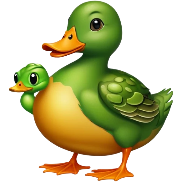 Un pato con cara de rana emoji