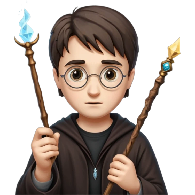 Harry Potter magical wand no kristal and sade emoji