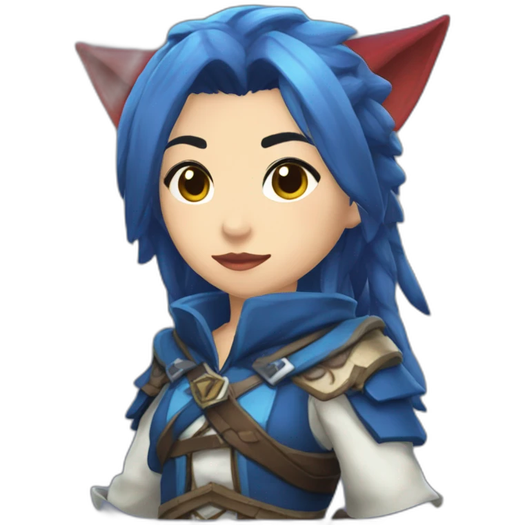 blue female miqo'te redmage emoji
