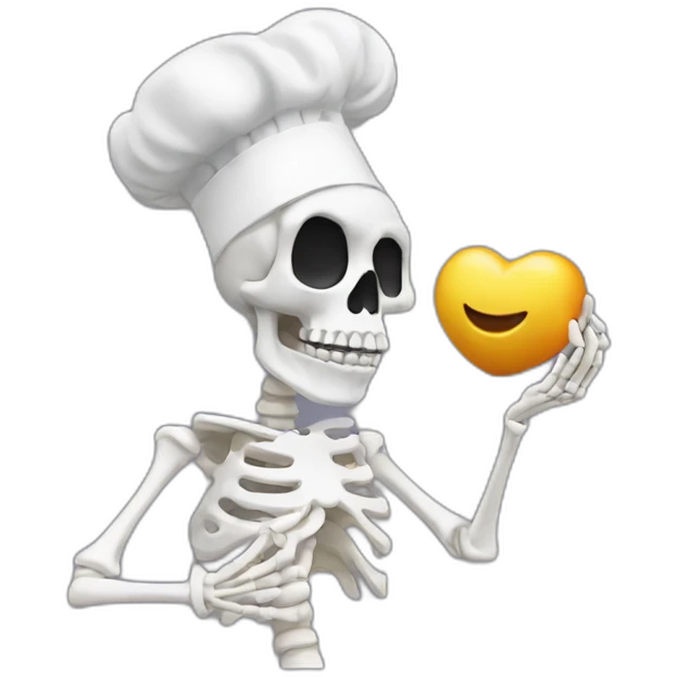 skeleton Chef Kiss Pinched Fingers emoji