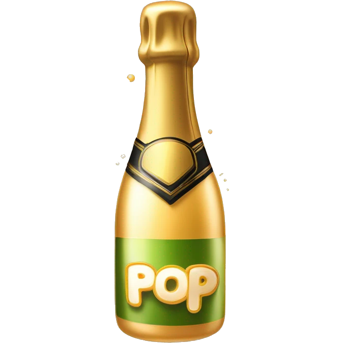 champagne pop with word "pop" emoji