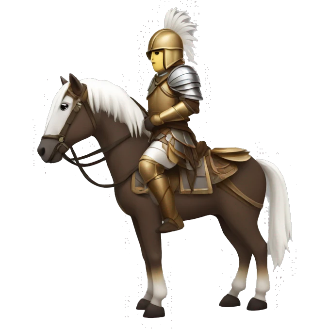 an avar nomadic soldier  with white skin and brown armor on a horse from the side emoji