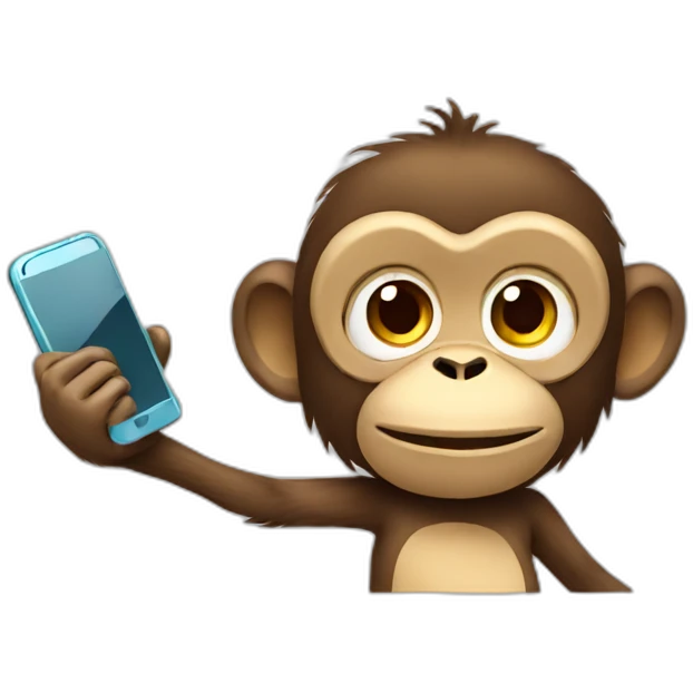 Monkey with a phone emoji