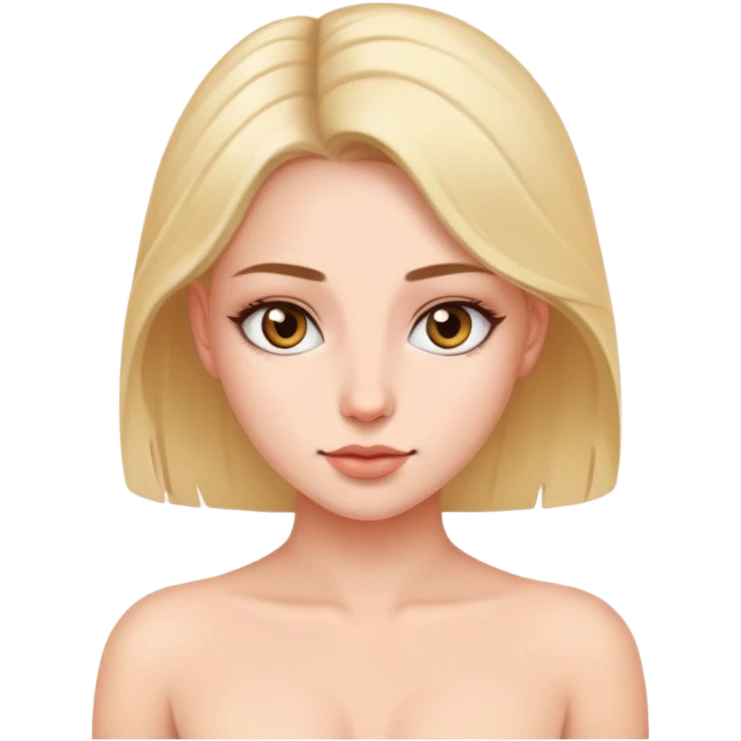 Beautiful girl with bare breasts emoji