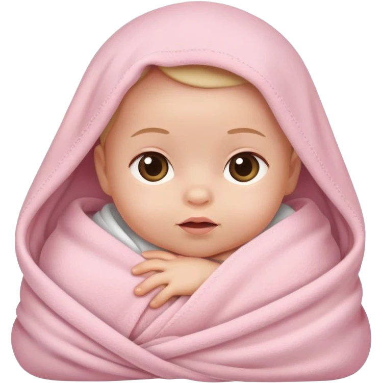 Baby girl newborn in a light pink blanket  emoji