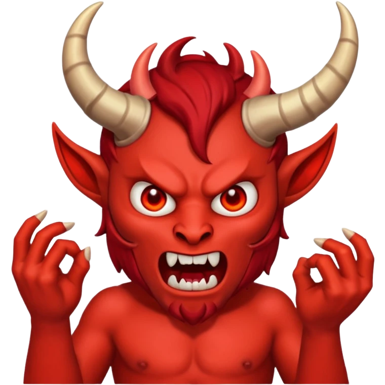 Demon flicking somebody off emoji
