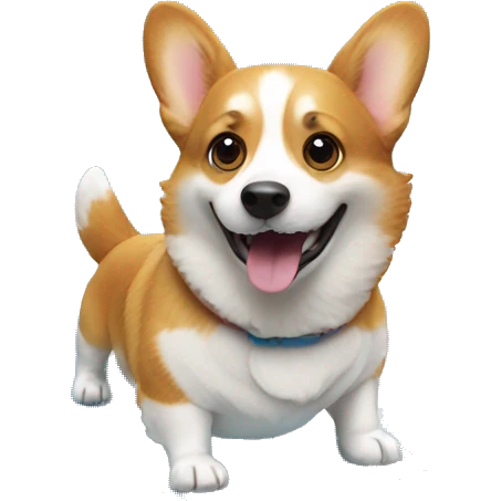 Corgi surfing emoji