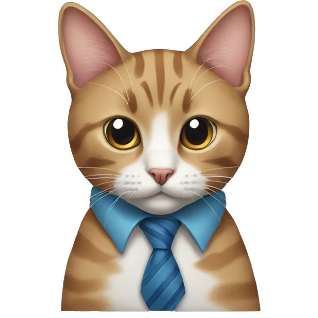 cat with tie  emoji