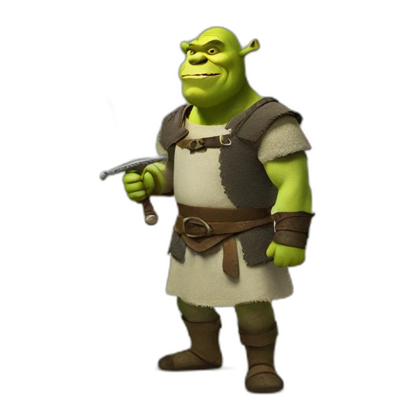 shrek with a sword emoji