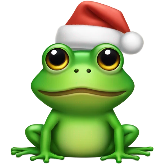 Frog in a Christmas hat  emoji