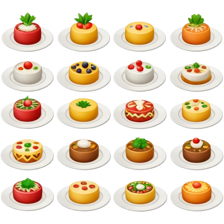A variety of unknown dishes emoji