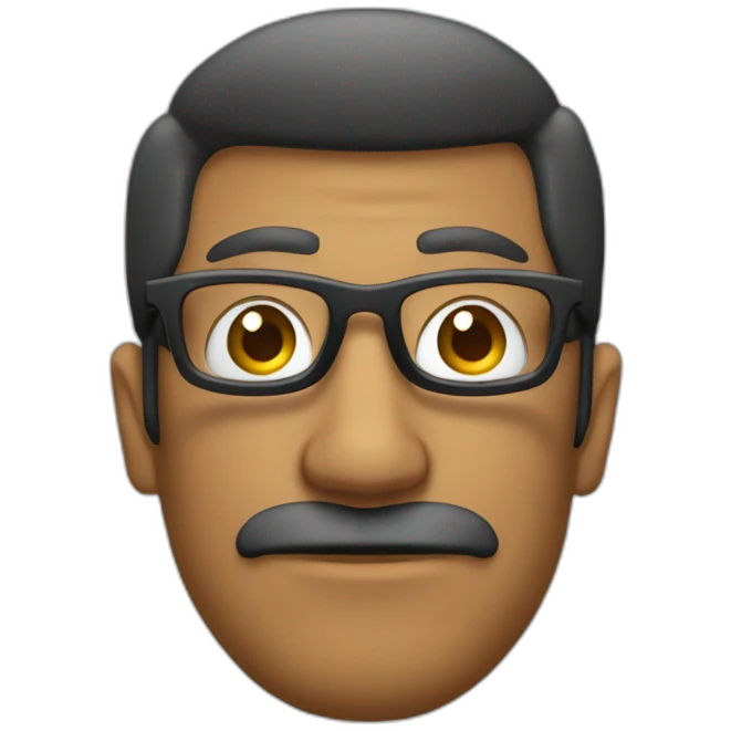 Hombre delgado, cansó semis oduldo con gafas sin barva emoji