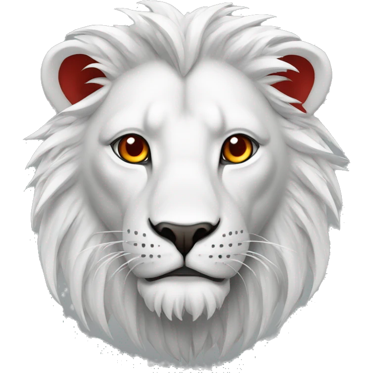 Lion blanc enragé avec yeux rouges  emoji