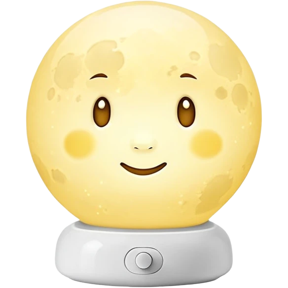 moon nightlight lamp, soft glowing, cozy emoji