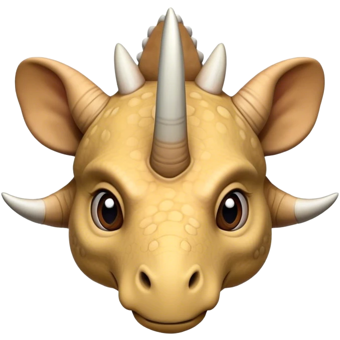 Une tête de tricératop qui ressemble au doudou noukie ´s de face  emoji