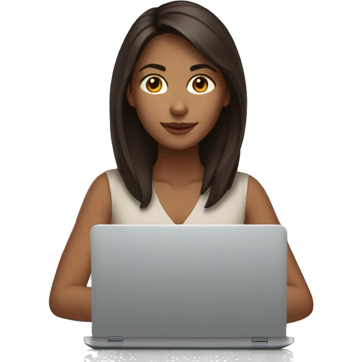 brunette on a laptop emoji
